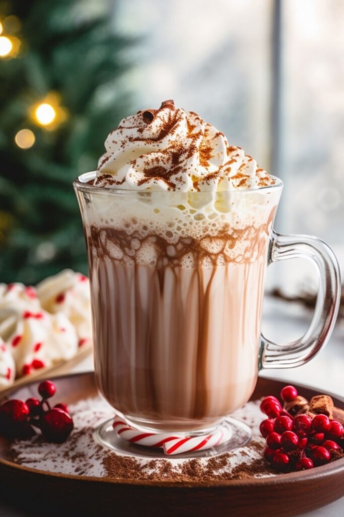 Warm up your day with a comforting cup of peppermint white chocolate mocha.