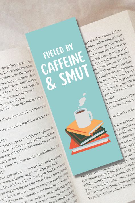 caffeine&smut bookmark on a book