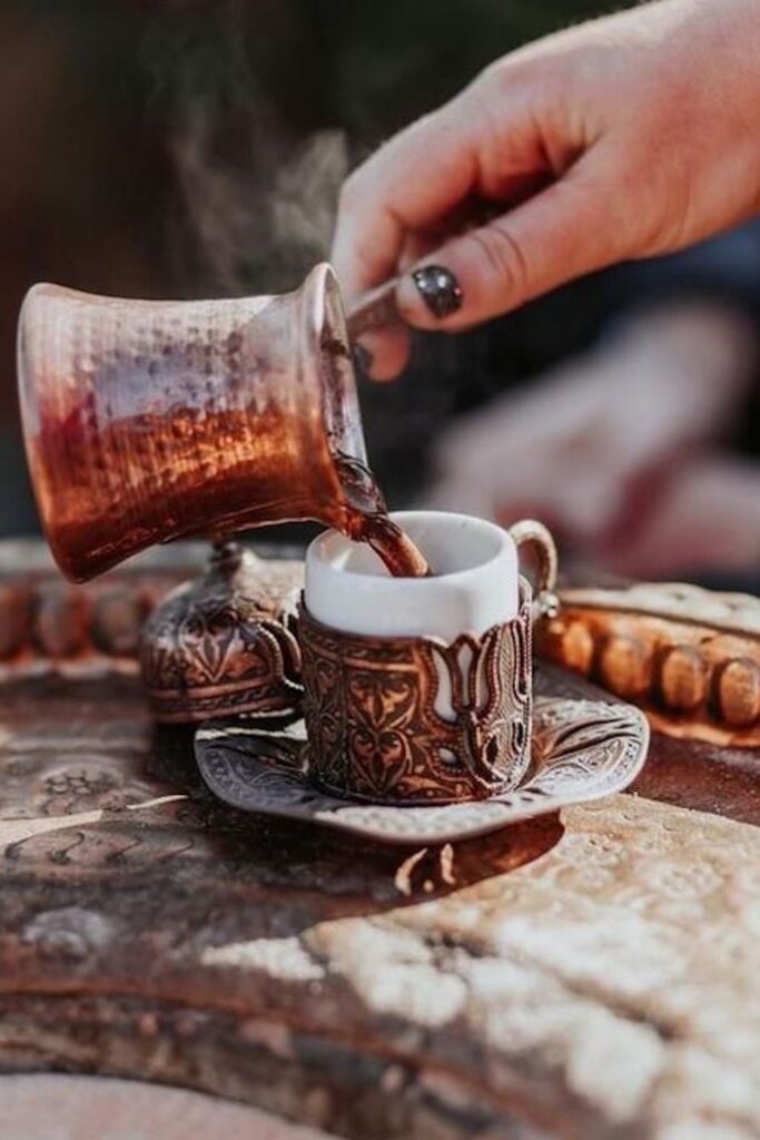 turkish coffee pour