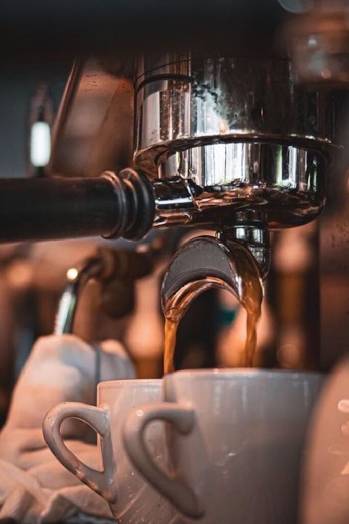 espresso coffee machine and cups