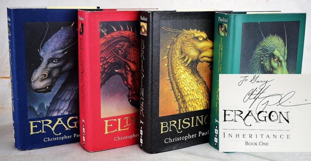 Christopher Paolini Inheritance Cycle 4 Book Set- Eragon, Eldest, Brisingr, Inheritance by Christopher Paolini