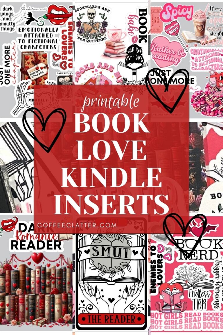 Bookish Valentine Inserts for Kindle Lovers